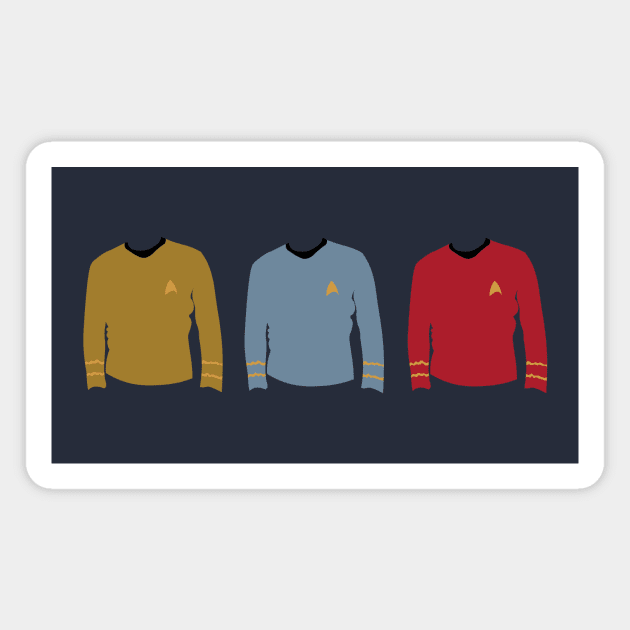 Star Trek Shirt Colours Magnet by AquaMockingbird